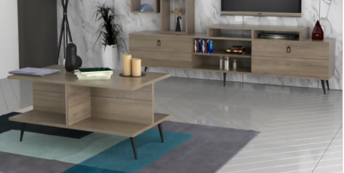 طقم طاولات بني