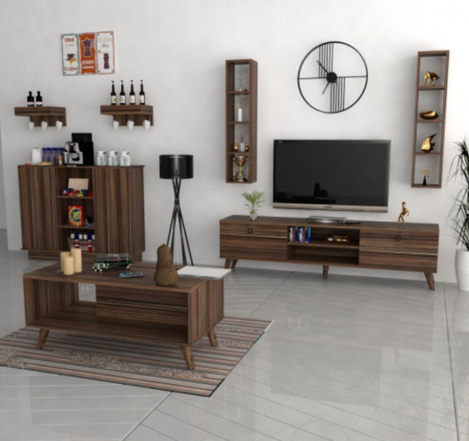 طقم طاولات بني