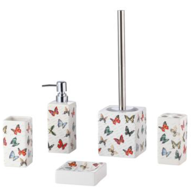 طقم اكسسوارات حمام ابيض مشجر